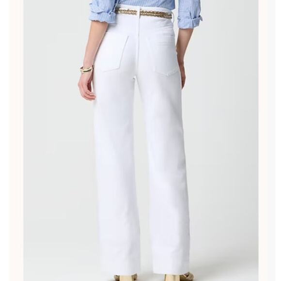 NWT J. Crew Wide Leg White Drapey Denim Trouser Size 29 - Picture 3 of 11